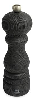 PEUGEOT - Pfeffermühle Paris Nature Black 18 cm - Klassische Mahlgradeinstellung - Aus recyceltem Holz mit PEFC-Siegel - Französisches Know-howreich - Schwarz