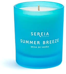 Sereia Skincare Summer Breeze Luxury Scented Candle - Hand-Poured Vegan Coconut Wax with Melon, Grape & Peach Notes - Fresh Floral Scent & Cooling Coconut - 500g