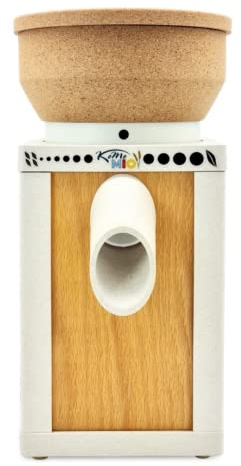 KoMo KoMoMio ECO Getreidemühle elektrisch – 250W Industriemotor – Buche-Multiplex & Kork-Trichter – für Weizen, Dinkel, Roggen, Mehl, Flockenquetsche, elektrische Mühle, Malzmühle – 12 Jahre Garantie