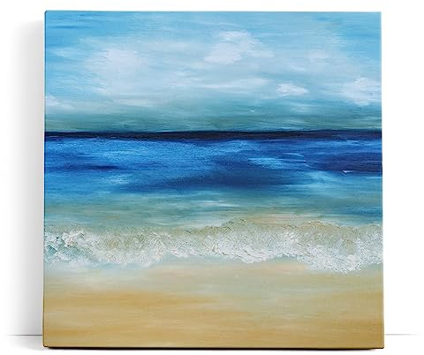 Paul Sinus Wandbild 80x80cm Meer Strand Horizont Himmel Abstrakt Wellen