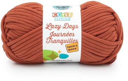 Lion Brand Yarn Cover Story Lazy Days Thick & Quick, Blanket Yarn, Pumpkin, 1 Pack