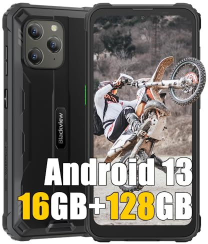 Blackview BV5300 Plus Telephone Portable Incassable Android 13, 16Go+128Go+1TB Smartphone Débloqué, 6580mAh, 13MP+5MP, 6.1 HD+ Smartphone Etanche IP68, Dual 4G LTE/GPS/FM/OTG, Noir