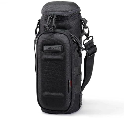 GOVO U1 Wasserflaschen-Tasche mit Hartschalenkappe mit Reißverschluss, passend für Flaschen mit bis zu 1,2 l, MOLLE-System, strapazierfähig, aus 100 % Nylon