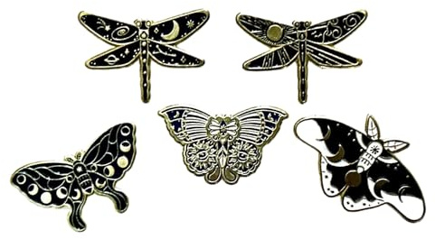 5 Stück Libelle Anstecknadel Schmetterling Anstecker Libelle und Schmetterling Insekten Brosche