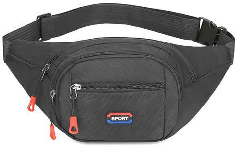 BSITSSS Bauchtasche Herrenund Damen wasserdichte Gürteltasche Bauchtasche Damen Herren Hüfttasche Bauchtasche Schwarz Gürteltasche Herren mit Reißverschluss Mehrfächer für Reise Wandern Sport