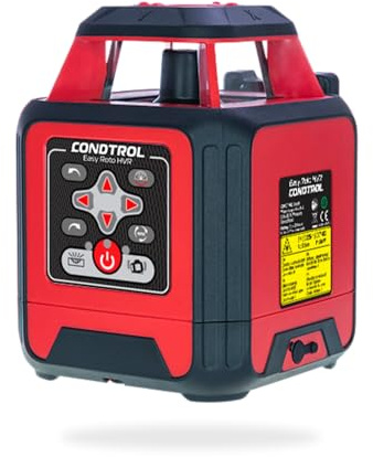 CONDTROL - Nivel láser rotativo rojo EASY ROTO HVR - Alcance con célula 400m - Bluetooth - Haz rojo/puntos de plomada - Se entrega con accesorios - Garantía de 2+1 años