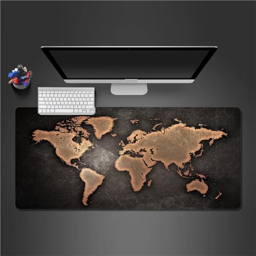 QiHon Mauspad Groß Gaming Weltkarten Mousepad XXL 700x400x2mm rutschfeste Schreibtischunterlage Gaming Tastatur Matte Abwaschbar für PC Zuhause Büro