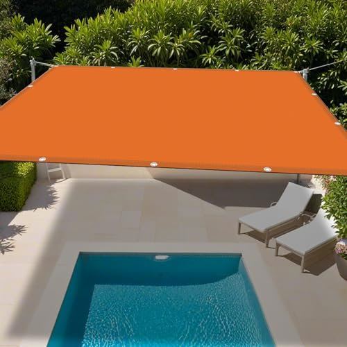 Vela Ombreggiante Quadrata 5 x 5.8 m Balcone Pes 220 G/M² Esterno Vele Ombreggianti per Giardino, con Occhielli e Cordino di Fissaggio, Arancione