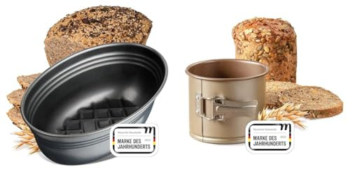 Zenker Brotform oval BLACK METALLIC, Brotbackform & Pollerbrot-Springform – Runde Brotform als Zubehör zum Backen