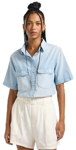 Lee Chambray Utility Shirt Maglietta, Luce Senza fine, M Donna