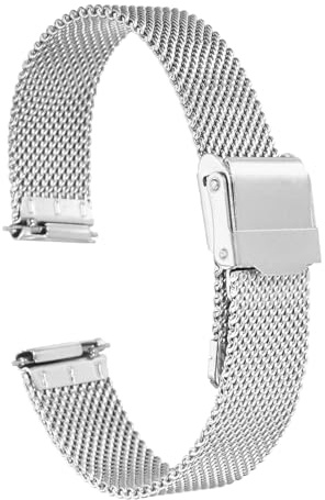 QUARKZMAN Bracelet de Montre en Maille 20mm en Acier inoxydable 316L Dégagement Rapide Réglable Bracelet de Montre en Métal pour Hommes et Femmes, Ton Argenté
