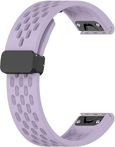 Sport Armband für Garmin Fenix 8 43mm Armband 20mm Magnetisch Armbänder Ersatzarmband Verstellbares Uhrenarmband für Garmin Fenix 8 43mm Sportarmband Zubehör (Lila)