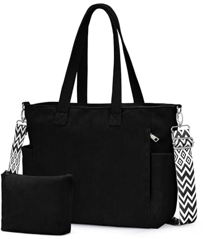 oscaurt Cord Tote Bag Shopper Tasche Damen Umhängetasche Schultertasche Damen Crossbody Bag mit Verstellbarem Schultergurt Handtasche Groß Tasche für Pendeln Einkaufen Reisen