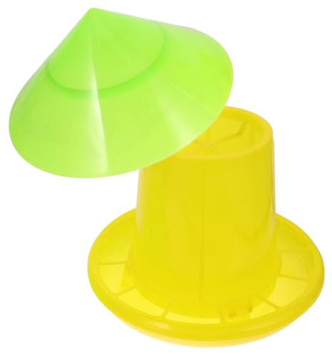 FONDOTIN Alimentador Automático para Pollos y Comedero De Verde Tapa Puntiaguda Contenedor De Comida Antisalpicaduras para Jaulas De Aves para y Gansos
