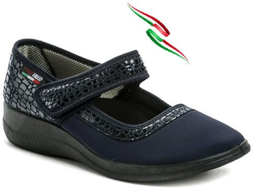 GAVIGA scarpe pantofole ballerine elasticizzate decorate donna con fibbia strappo alluce valgo e riabilitazione made in ITALY (nero, Sistema Taglie Calzature EU, Adulto, Uomo, Numero, Media, 36)