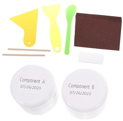 NUOBESTY Kit De Réparation De Porcelaine Et Carrelage Blanc Certifié, Adhérence Forte, Finition Brillante, Réparation pour Céramique, Fibre De Verre, Émail Usage Salle De Bain Cuisine 1 Kit Complet