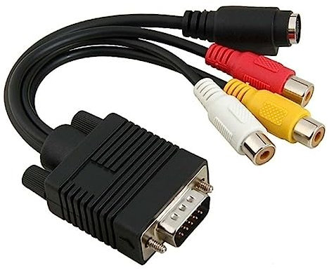 SHINEOFI Vga to S-video Adapter for Projector Home Cinema Tv Video Cables Svga to Rca Connector Svga to Adapter Cable for Monitor Projector