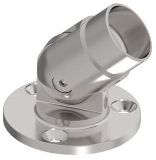 Innbee Wandflansch einstellbar 0-90° Ø42,4mm | V2A Edelstahl AISI 304 geschliffen K320 | Wandmontage | Handlauf, Treppengeländer, Balkon