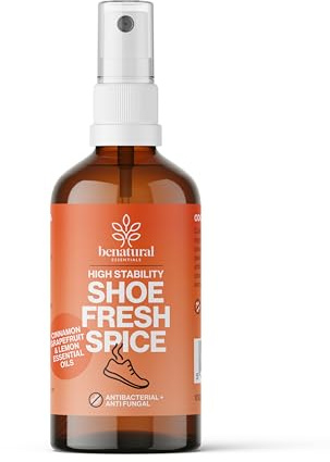 Benatural Essentials Shoe Fresh Spice Antibacterial Colloidal Silver Deodoriser with Cinnamon, Grapefruit & Lemon Essential Oil 100ml