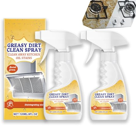 Limpiador de espuma Rotateepic, limpiador de espuma multifunción potente para cocina, spray limpiador antimanchas de aceite, spray antimanchas de aceite de cocina ultra resistente para horno (2 piezas