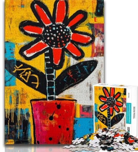 Puzzle für Erwachsene 1000 Teile Basquiat Flowers 1000 Teile für Erwachsene Quizspiel ganze Familie 75x50cm