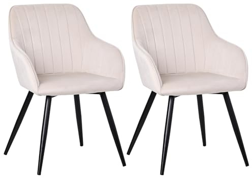 HOMAVO Esszimmerstühle 2er Set – Moderne ergonomische und Bequeme Stühle im skandinavischen Design – Für Esszimmer, Wohnzimmer und Büro