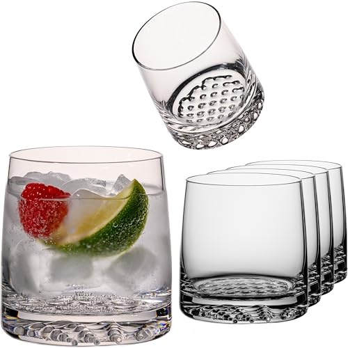 IMPERIAL glass Lot de 6 verres à whisky – Verres 380 ml en verre Crystalline avec fond texturé Faro Passe au lave-vaisselle