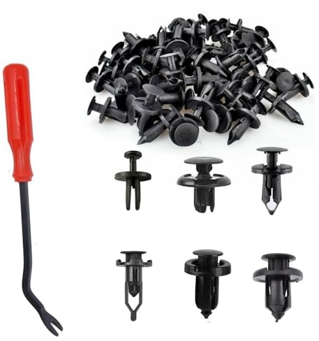 HDBAFCSV 120 pezzi 6,3 mm 8 9 10 in nylon for paraurti, rivetti, viti di espansione, a pressione in plastica, clip for auto + 1 dispositivo rimozione