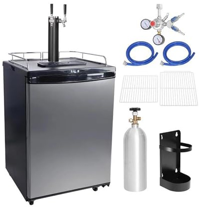 Dispensador comercial de cerveza de barril con temperatura y flujo ajustables, ideal para bares en casa y eventos al aire libre