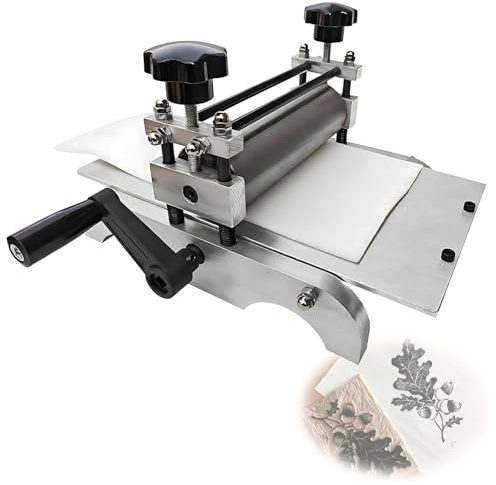 Manuelle Graviermaschine, kleine Desktop-Druckmaschine mit Einstellbarer Walzenhöhe, Laminieren, ideal for Tiefdruck und Relief, gestochen scharfe künstlerische Drucke