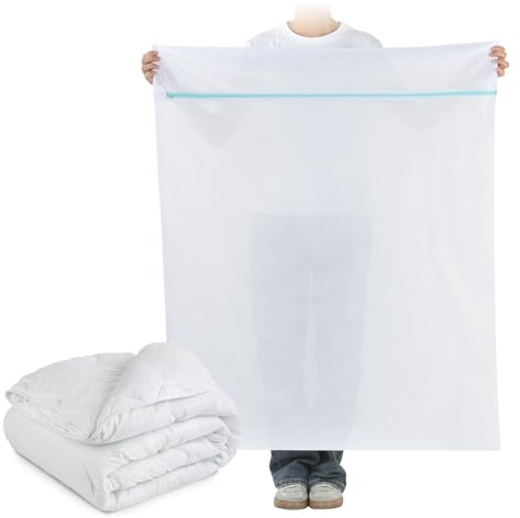 OTraki 90 x 110 cm stort tvättnät polyester robust tvättpåse med dragkedja, krypterad slitstark tvättväska, tvättpåse för filtar, tröjor, jackor, ullfiltar, sängkläder, plyschdjur, rock