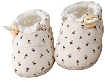 JTQYFI 1 par de zapatos antideslizantes de algodón para aprender a andar con fondo suave para bebés que aprenden a caminar en interiores, parte inferior no antideslizante, zapatos de bebé con suela