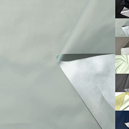 TOLKO Sonnenschutz Stoff mit silber Thermo-Beschichtung | gute Lichtdichte | Verdunklungsstoff Meterware blickdicht Beschattung Gardinen Verdunklungsvorhänge Hitzeschutz Stoffe zum Nähen (Grau)