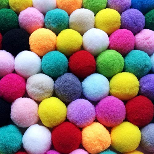 LnVision 30mm Pompons Pompom zum Basteln Bunte Filzkugeln Packung mit 100 Stück