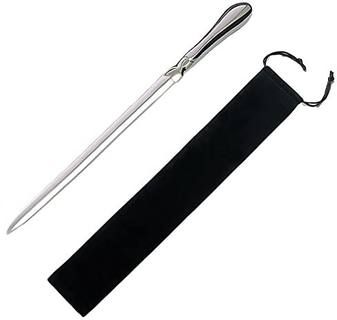 BANCHELLE Brieföffner, Umschlagschlitzer, Umschlagöffner mit Tasche, Silber, 22,9 x 1,8 x 1,0 cm, 4 Stück