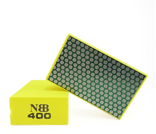 NBB Diamant-Schleifschwamm Diamant-Polierpad Schleifblock mit Schaumstoff Rückseite Diamant-Handschleifpad zum Schleifen und Polieren scharfer Kanten von Granit Marmor Stein Glas Keramik (400#H)