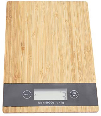 Alvinlite Balance de Cuisine numérique Balance de Cuisine électrique Balance multifonctionnelle avec Affichage numérique LCD Bambou Échelle