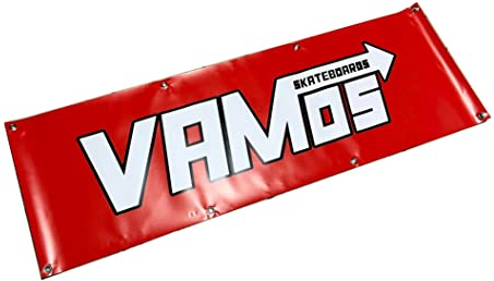 Vamos Skateboards Speed Banner/PVC-Plane 150 x 50cm XXL Skateboard Banner Wand Deko Poster Plane für Events etc. für Innen & Außenbereich mit Ösen (GRUNDPREIS 23,33€ / m)