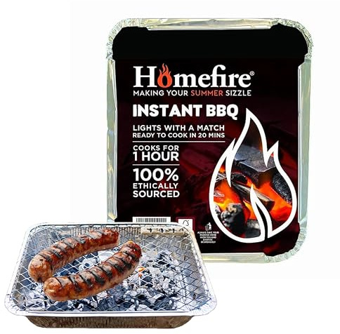 Topline Disposable Portable Charcoal BBQ Grill Tray - Instant Light, Ideal for Outdoor Cooking, Picnics, Camping, Fishing or Garden Parties