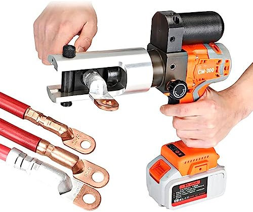 GEJLELDS Crimpadora hidráulica Recargable de 16-300 mm², crimpadora hidráulica eléctrica, crimpadora de Cable con batería para Terminal de Cobre y Aluminio