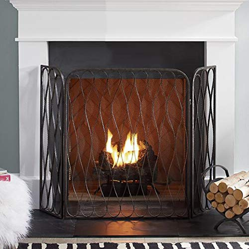 Kamin-Bildschirm, feuerfeste Bar, europäische Schmiedeeisen-Trennwand, Kaminsims, Holzofen-Zubehör für drinnen und draußen Present