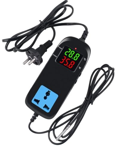 Electronic Thermostat, MH-2000 LED Digital Heating and Cooling Temperature Controller, AC 90V-250V Home Breeding Brewing Tools with Socket, for Aquaculture Aquarium Greenhouse Vegetables Farm