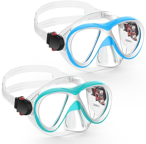 Jwintee Kids Swim Swimming Goggles, Snorkel Diving Mask for Youth w/Nose Cover