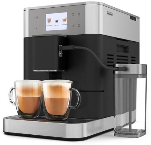 KitchenAid Machine a Café Grain - KF7 - Machine Expresso et Cappuccino avec broyeur - Machine Expresso et Cappuccino - Avec Technologie Thermocoil - Truffe Noire
