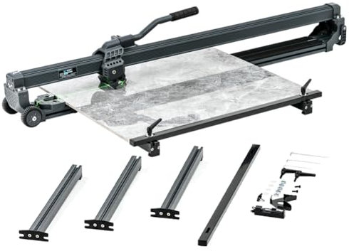 Tagliapiastrelle Grande Formato Tagliapiastrelle Manuale, tagliapiastrelle Professionale con Maniglia di Trasporto e Ruote per Piastrelle di Grandi Dimensioni 80/120 cm ()