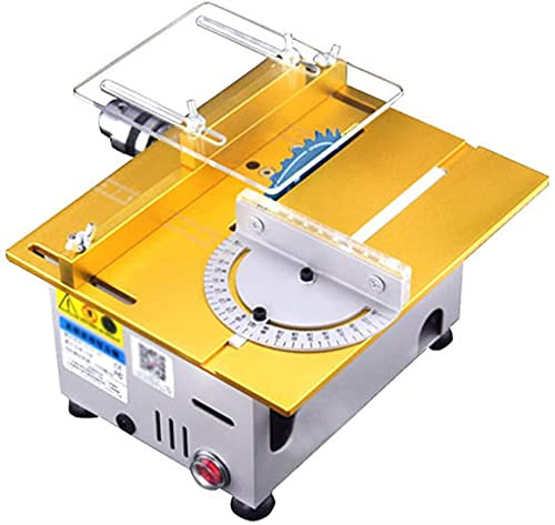 Banco sega da banco per tagli angolari, Sega circolare da tavolo, sega da tavolo, sega circolare da banco elettrica con sega silenziosa antipolvere(Gold)