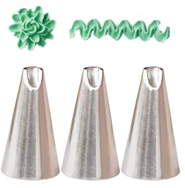 3 Pcs Piping Nozzle #81 – Specialty Petal Piping Tip for Blooming Flowers, Ribbons, and Decorative Textures