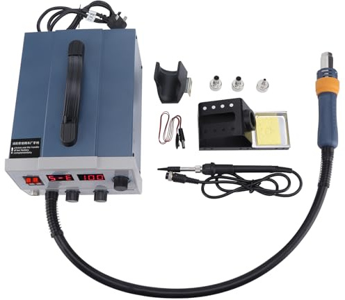 Gearwell Soldering Station, 2 in 1 852D Hot Air Rework Station with Soldering Iron USB 5V Digital Display, Hot Air Gun SMD Rework Station for PCB Repair and Electronics Soldering