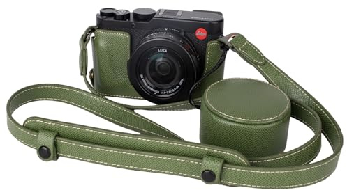 VOVMOEYA Protective Camera Case Kit for Leica D-LUX8 Camera,for Leica DLUX8 Half Case D-LUX 8 Camera Cover with Front Lens Cap with Shoulder Strap-Green