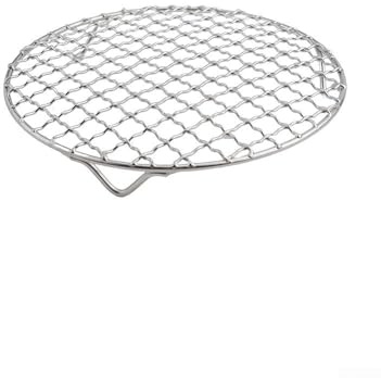 Runder Grillrost aus 201 Edelstahl zum Kühlen von Backwaren oder Grillen von Fleisch (18cm)